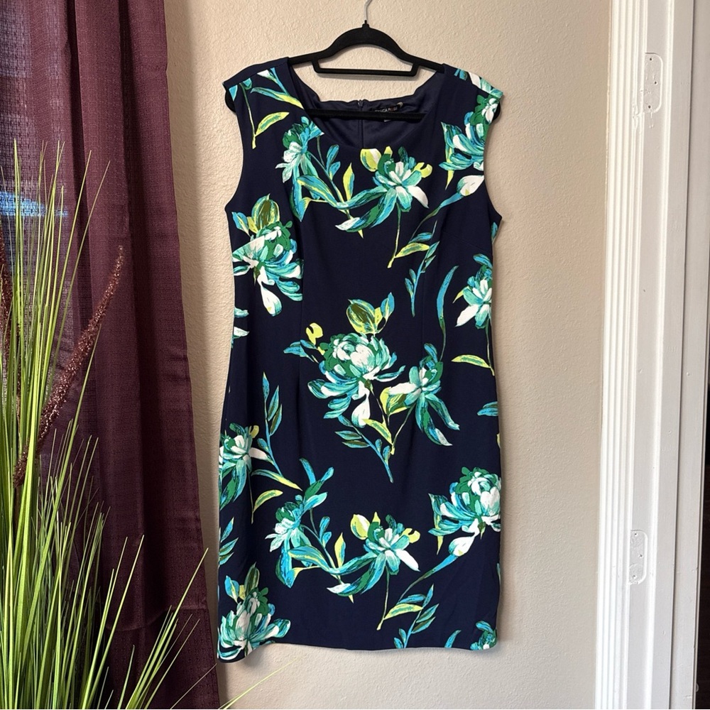 #753 Jessica Rose Floral Sleeveless Shift Dress Size 12